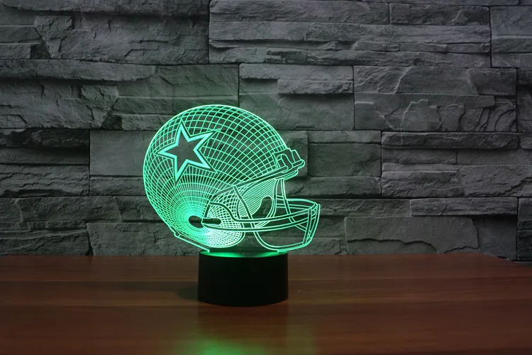 

Dallas Cowboys 3D Night Light American Football Club Lamp USB LED Lighting Table Decor Bedside Nightlight by Touch control