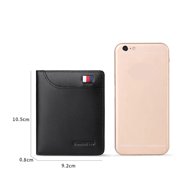WILLIAMPOLO RFID Men's Leather Wallet Slim Male Wallets Credit Card Door Small Purse Resale Bargains Wallet For Fathers Day #296 2