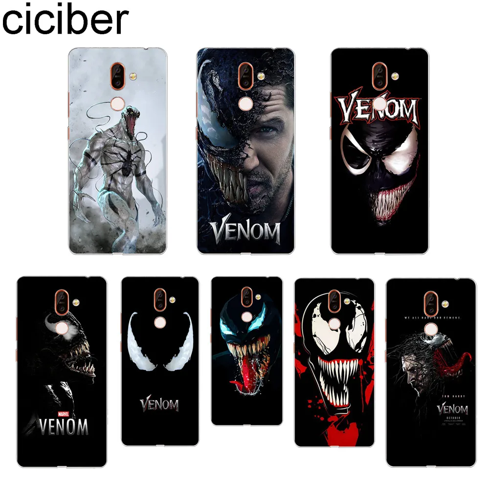 

ciciber For Nokia 8 8.1 7 7.1 6 6.1 5 5.1 3 3.1 2 2.1 1 Plus 9 PureView Phone Cases For Nokia X7 X6 X5 X3 Soft TPU Marvel Venom