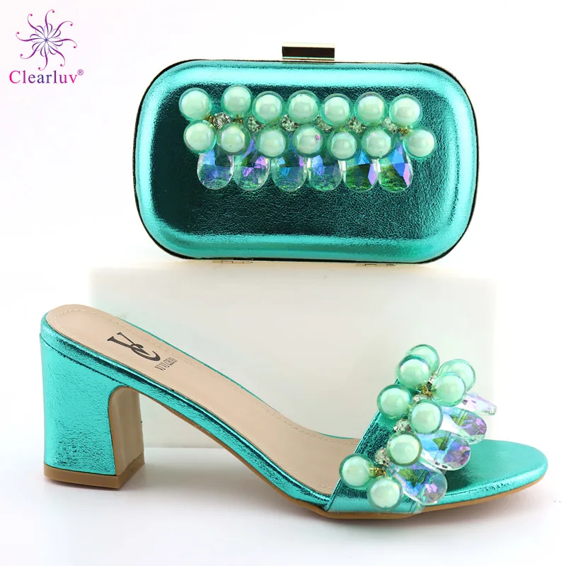 

Latest Green Color Italian Shoes and Bags Set Women Shoes and Bags To Match Set Sale Nigerian Women Wedding Shoes and Bag Set