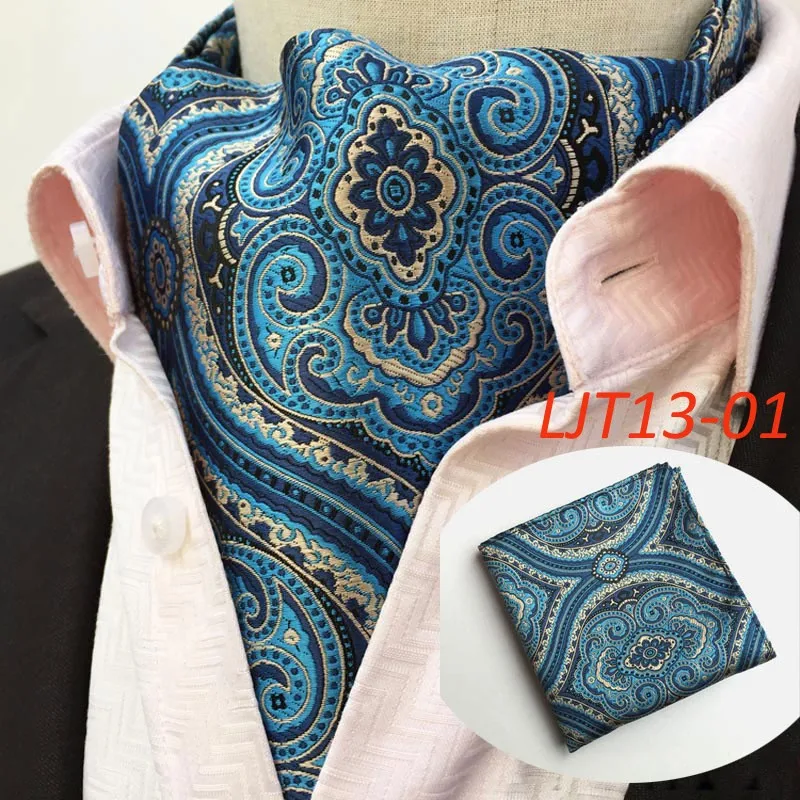 LJT13 1-17 Роскошные Для мужчин; комплект Ascot Винтаж Пейсли жаккарда с цветочным принтом шелковый галстук винтажный галстук модный мужской Карманный платок Square Set