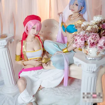 

Anime Re:Life in a different world from zero Rem Ram Uniforms Cosplay Costume Sexy Aladdin Dancer B