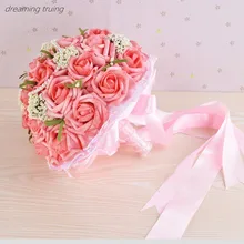 Matrimonio розовый свадебный букет с жемчугом высокого качества Свадебные цветы Свадебные букеты для свадебной вечеринки свадебный букет