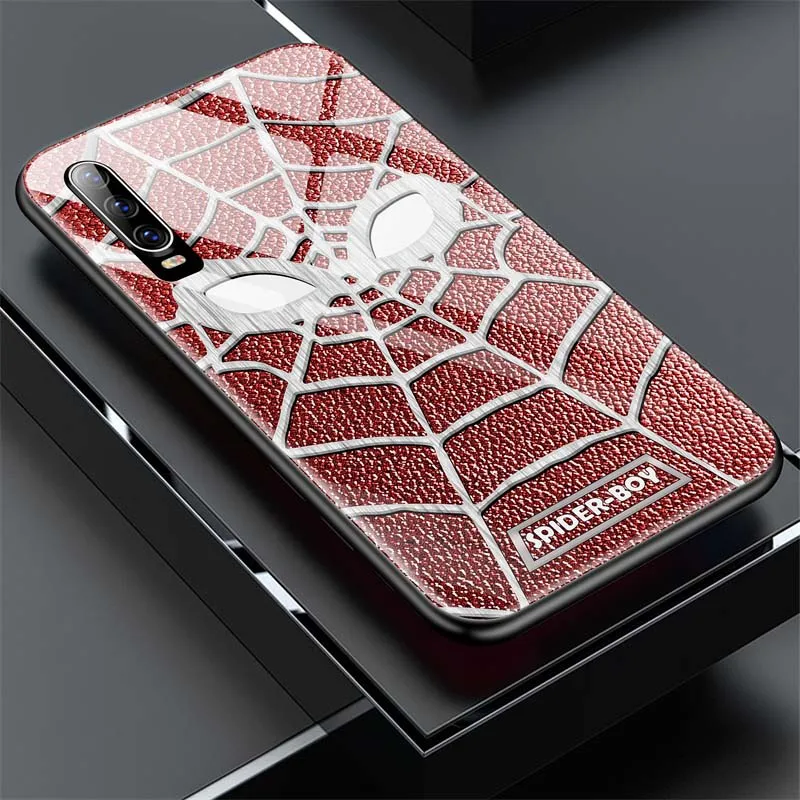 Чехол Марвел Капитан Америка Железный человек стеклянный чехол для телефона для huawei P30 P20 Lite P10 Plus mate 30 20 10 Pro Мстители Бэтмен чехол - Цвет: Spiderman