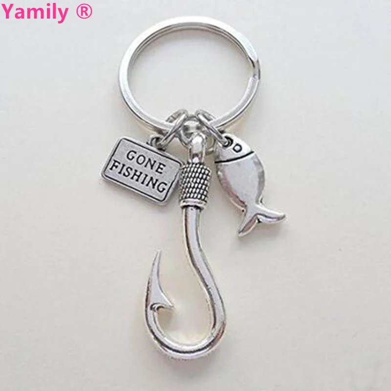 Yamily 12 шт./лот новые модные ювелирные изделия рыболовный крючок брелок с маленькой