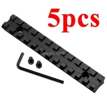 5 шт. Охота 125 мм " дюймов длинный Пикатинни Вивер 20 мм направляющая для прицела съемный Базовый адаптер 12 слотов