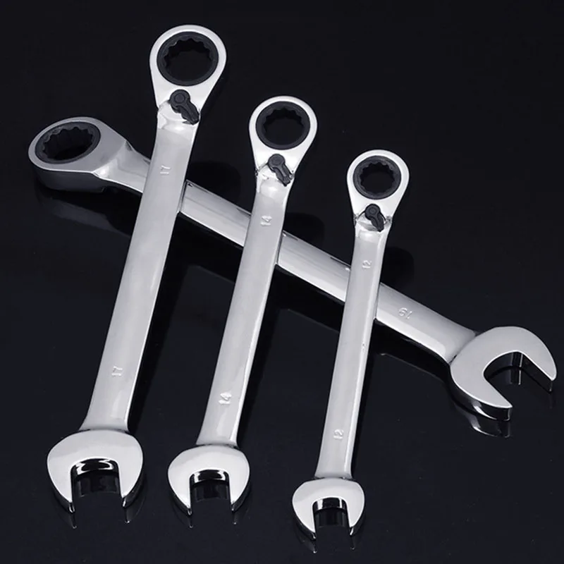 Hot Sale Rushed 8 22mm Multi function Reversible Combination Ratchet Wrench Ratcheting Socket Spanner Nut Tool Repair Tools Set