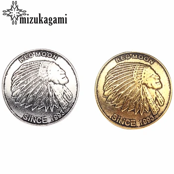 

3pcs/lot 33MM Retro Zinc Alloy Round Bronze Indian Chief Decorative Buttons Charms Pendants For DIY Accessories Free shipping