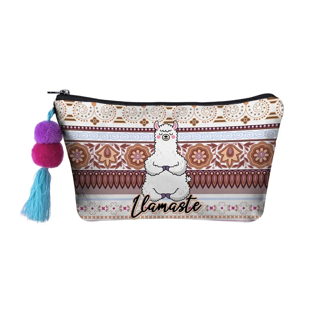 

3D printing The ball cosmetic bag meditation alpaca Llamaste printing pattern cute cosmetics bags Ladies women cosmetic bag