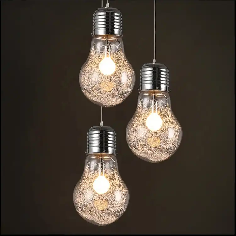 luces colgantes con personalidad creativa bombilla grande de hierro de vidrio vintage bar almacen ruso lamparas e27 grandes de 300mm x 450mm