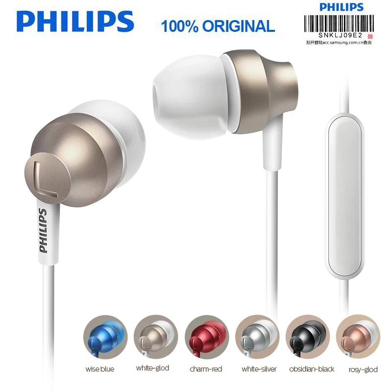 Philips SHE3855 проводное управление гарнитура поддержка Loptap/Ipad/с регулировкой громкости микрофона для samsung Galaxy 8 официальный тест