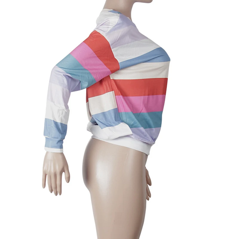 stripe patchwork loose women tshirt t-shirts 2018 new autumn long sleeve harajuku tee shirt femme casual ladies tops blusas Tops