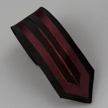 LAMMULIN мужские галстуки для костюма черные с темно-красной линией вертикальные полосы галстук симметрия микрофибра тощий галстук 6 см Свадебная вечеринка