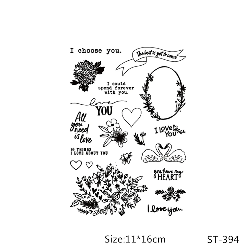 

AZSG Swan Garland Shrub Clear Stamps/Seals For DIY Scrapbooking/Card Making/Album Decorative Silicone Stamp Crafts