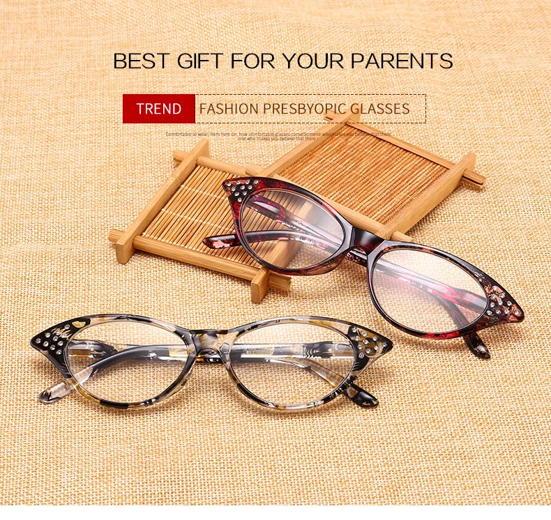 NYWOOH модные очки для чтения «кошачий глаз» Женские Имитация алмазного принта Анти-усталость дальнозоркости очки диоптрий+ 1,5 2,0 2,5 3,0