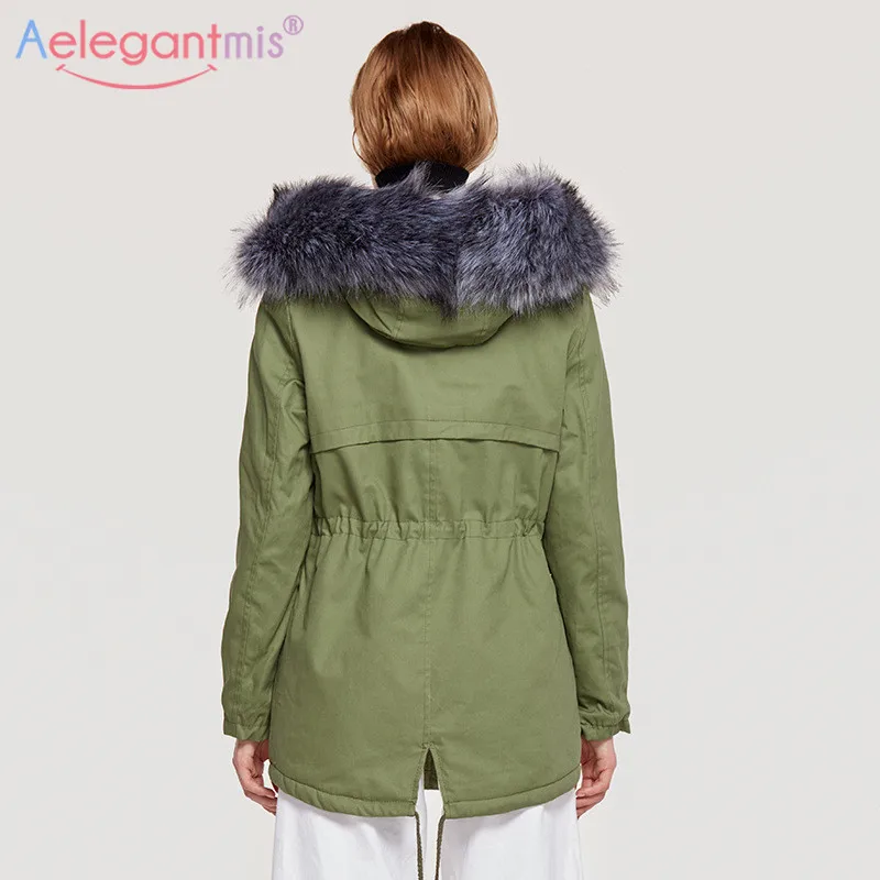 gris En D'hiver Grand À Épais Chaud Capuchon Manteau army Outwear Femmes Taille Femme navy Blue Parkas Noir Plus Longue Veste Col Green Aelegantmis La Coton Fourrure Fausse 7wn0S6t5q