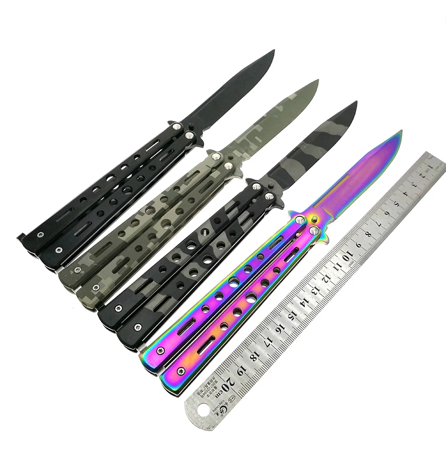 3 colors stainless steel knife Training Knife titanium knife Butterfly in knife for man gift+bag+screwdriver+spared bolts 3 colors stainless steel knife Training Knife titanium knife Butterfly in knife for man gift+bag+screwdriver+spared bolts
