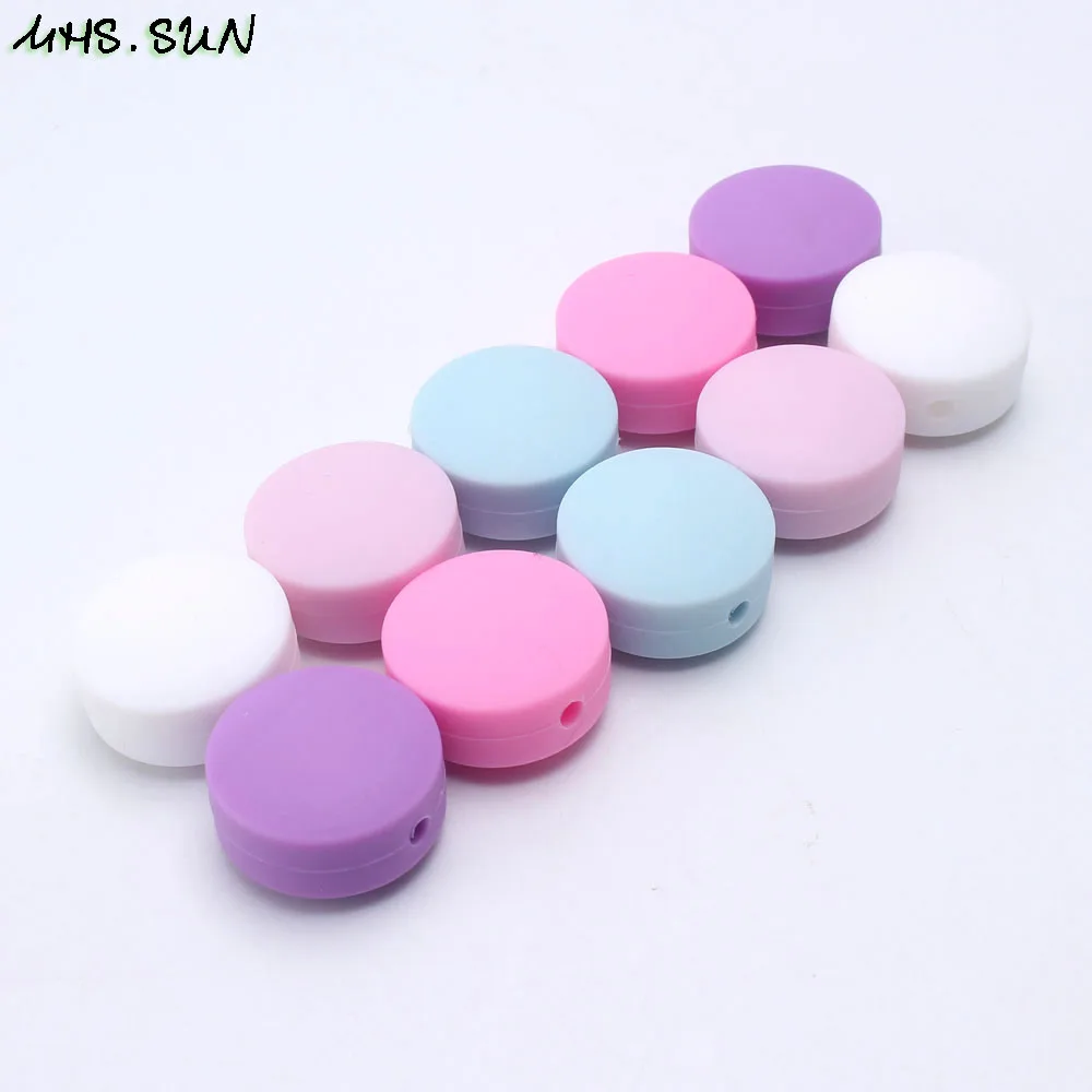 

MHS.SUN Baby teething silicone beads for nursing pacifier chain 5pcs/lot food grade chewing teether loose beads holder toy