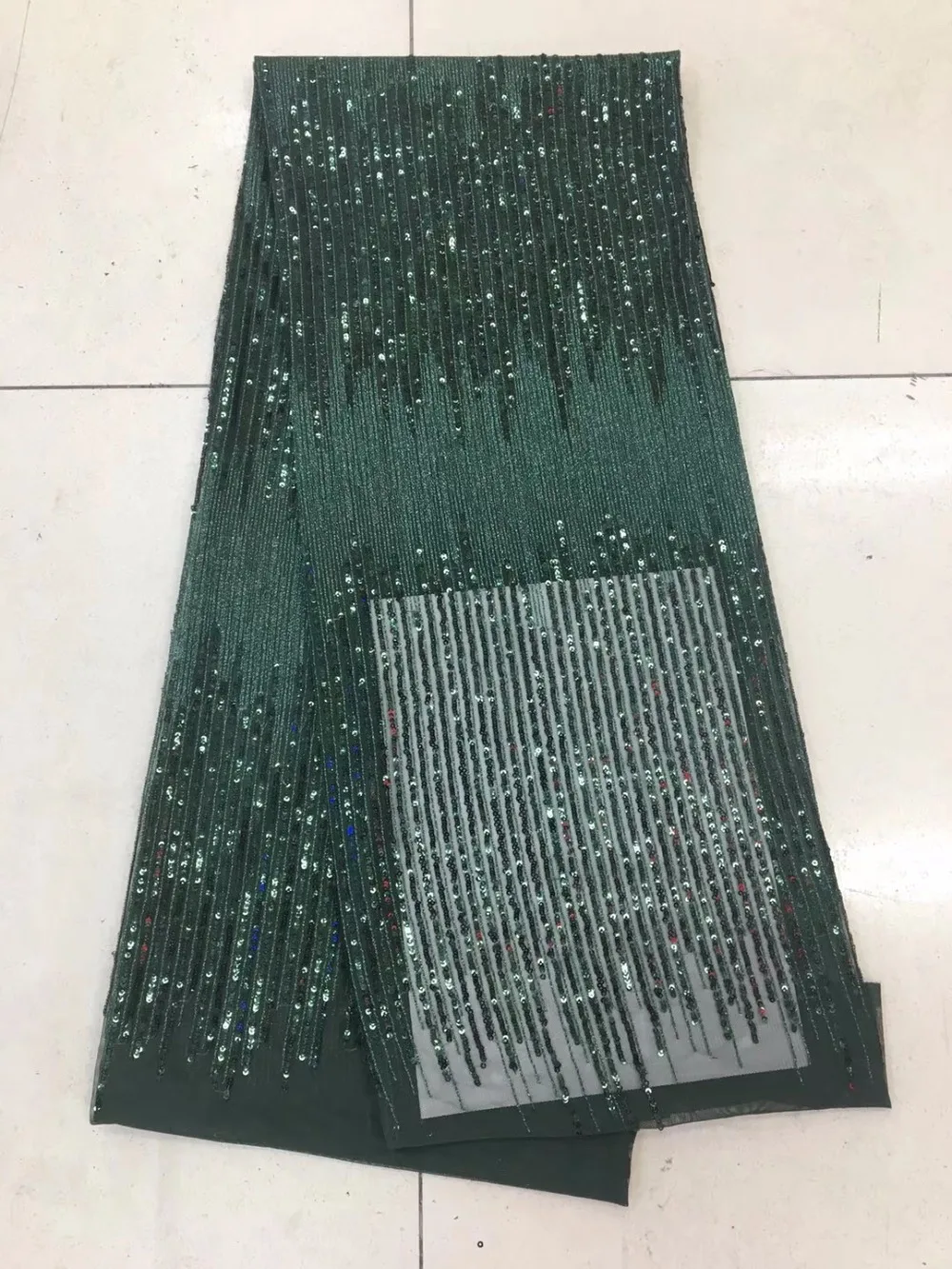 

2018 French Net Lace With Sequins Lace Fabric Embroidered Sequins African Tulle Laces For Wedding 5 Yards