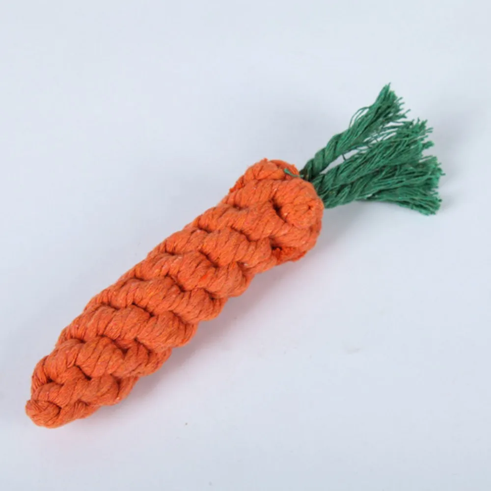 

1 pcs Carrot Shaped Knot Ropes Pet Dog Toys Chew Cat Toy Safe Toys for Small Dogs Molar Biting Playing Products Dog Accessories