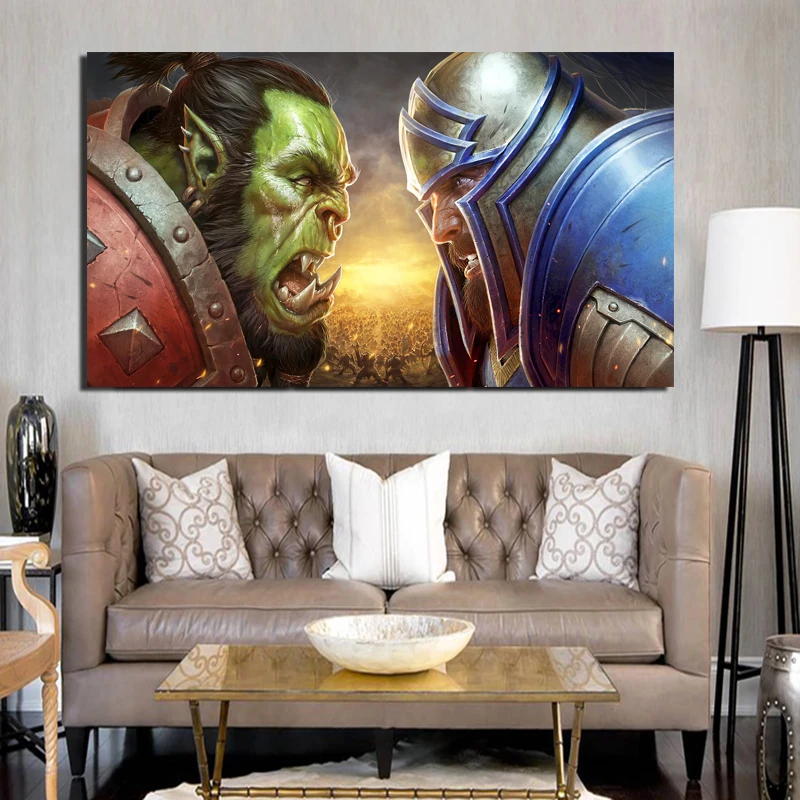 

World Of Warcrafts Confrontation Canvas Painting Prints Living Room Home Decoration Artwork Modern Wall Art Oil Painting Posters