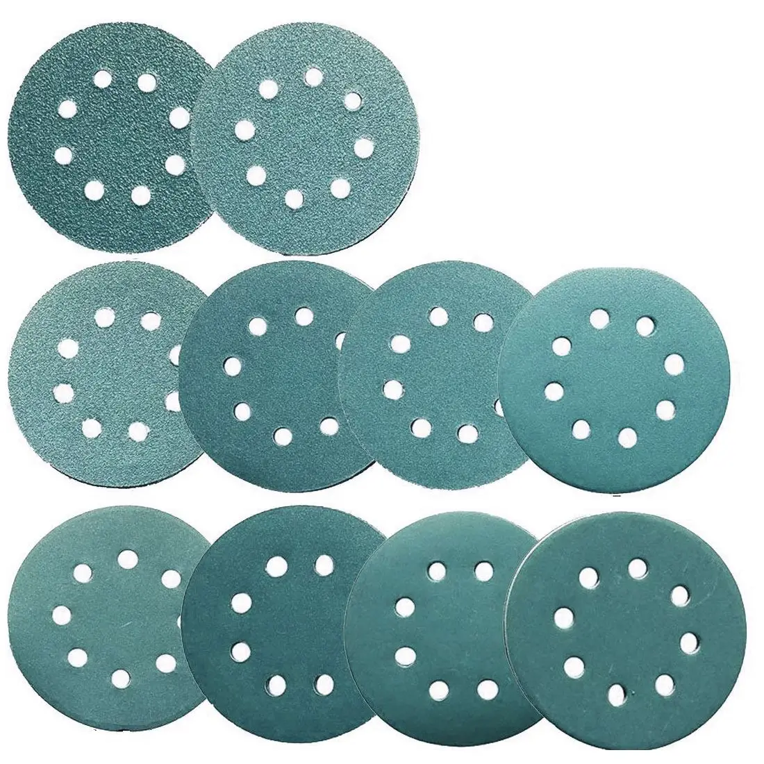 

10pcs flocking Round sandpaper grinding Eight hole disc Sand Sheets flocking sandpaper 5000 Hook and Loop Sanding Disc Polish
