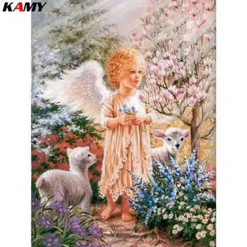 

Full Square drill 5D DIY Diamond embroidery Angel and goat Diamond Painting Cross Stitch Rhinestone Mosaic decor gift XY1