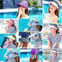 Multipurpose Foldable Floppy Hat Visor Hat Summer Beach Hat Sunscreen Duck Tongue Cover Face The Bike Folding Empty Top Sun Hat braided tassel floppy felt hat