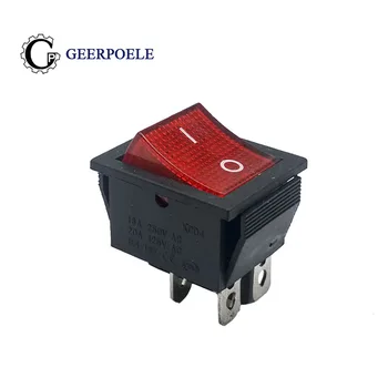 

1,2 pcs/lot Red LED 31*25mm DPST 4PIN Snap-in ON/OFF Position Snap Boat Rocker Switch 16A/250V High Quality Copper feet