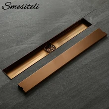 Smesiteli 304 Stainless Steel 600mm Tile Insert Rectangular Linear Floor Drain Bathroom Kitchen Hardware Invisible Shower