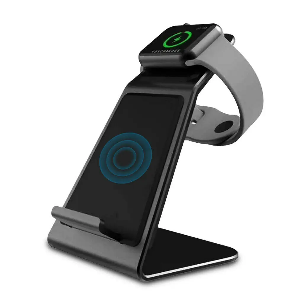 

2 in 1 Fast Charging Mobile Phone Wireless Charger Smart Watch Charging Pad For iWatch iPhone Samsung S9 S8 S2/S3
