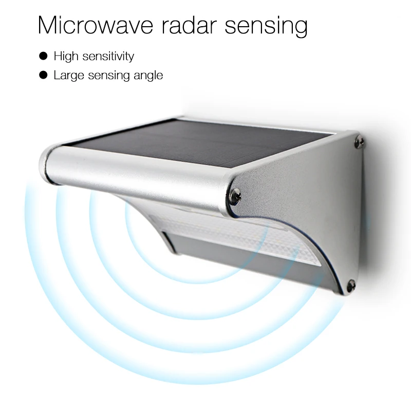 DCOO солнечный светильник s Открытый датчик движения супер яркий светильник ing с беспроводной радиолокатор активированный алюминиевый сплав водонепроницаемый настенный светильник