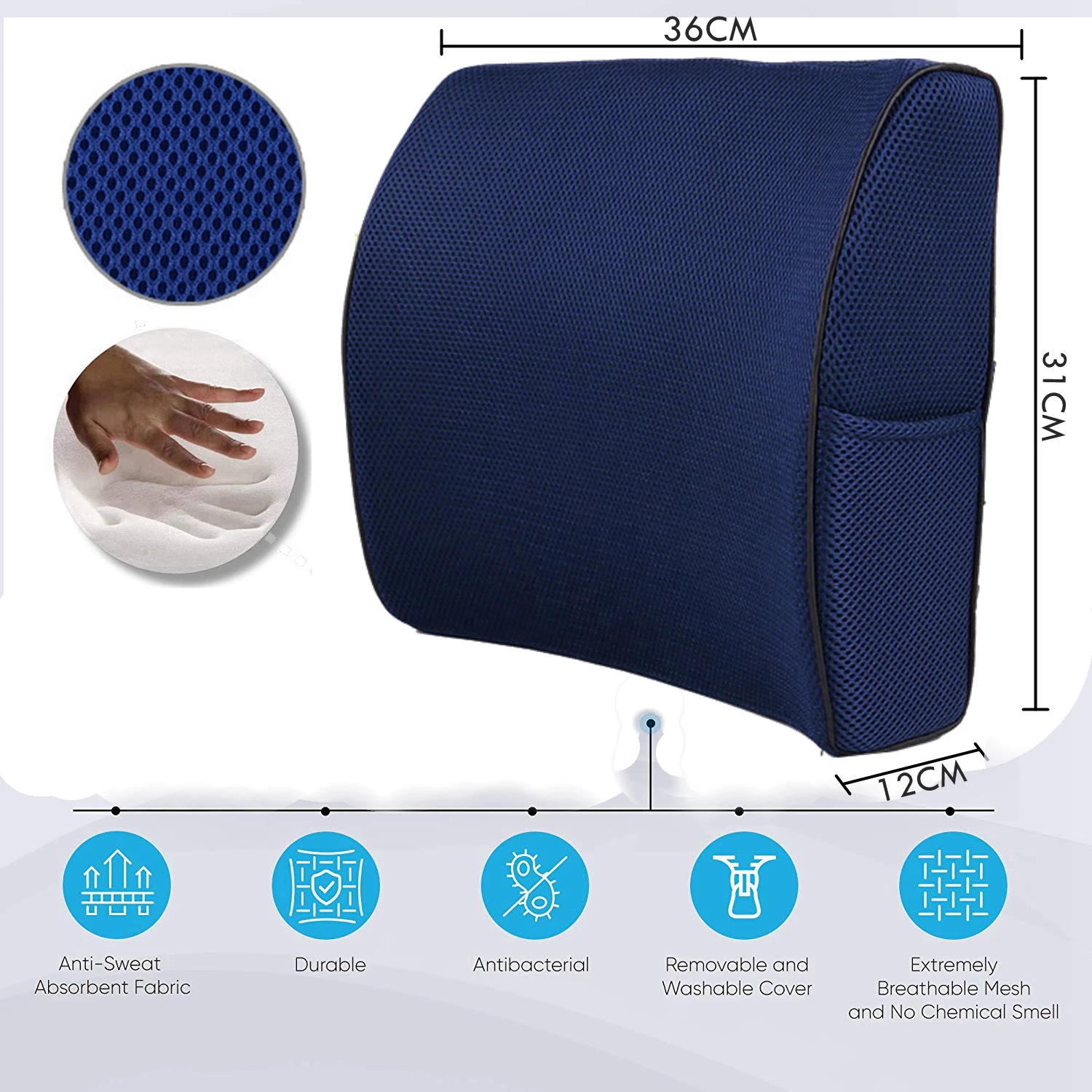 Car Lumbar Support Pillow Memory Foam Back Cushion for Back Pain Relief Office  Chair Cute Toast Bread Seat Throw Pillow - AliExpress