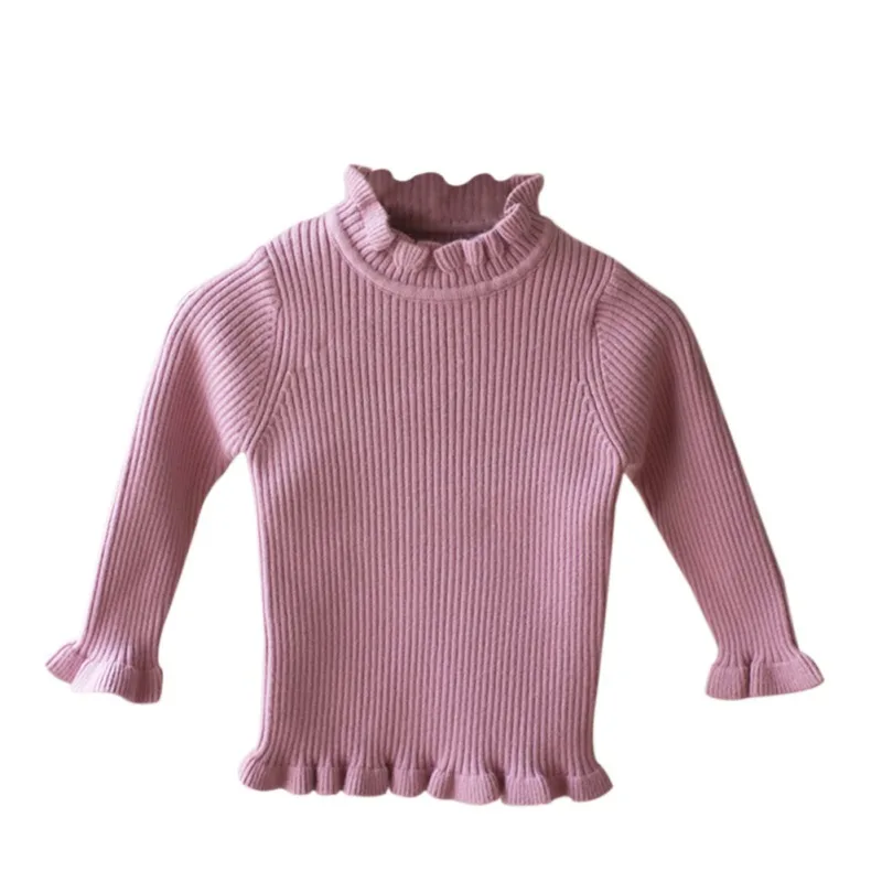 Г. Свитера для девочек; однотонные свитера ярких цветов для мальчиков; осенний вязаный свитер в рубчик для маленьких девочек; одежда для детей; свитер для девочек - Цвет: Лаванда