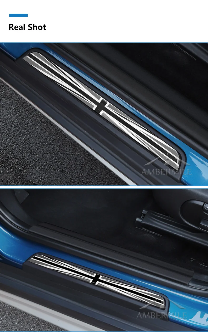 4pcs Union Jack Car Door Sill Plate Pedal Footboard Stickers for Mini Cooper Countryman F60 Accessories Car Styling (4)