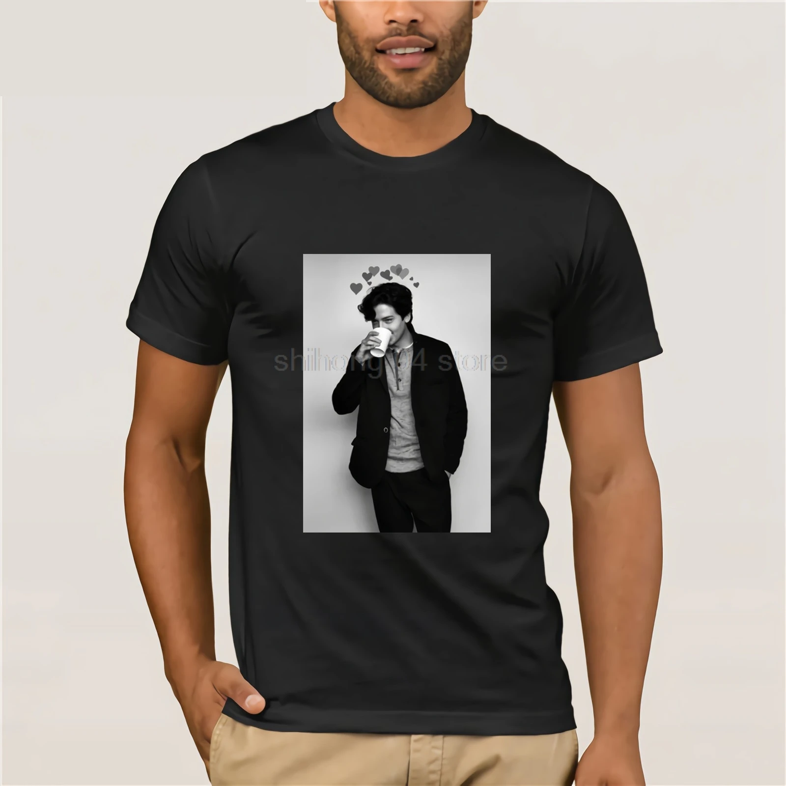 

Cole Sprouse T Shirt Cole Sprouse T-Shirt Streetwear Mens Tee Shirt Awesome Short Sleeve Plus size Graphic Cotton Tshirt