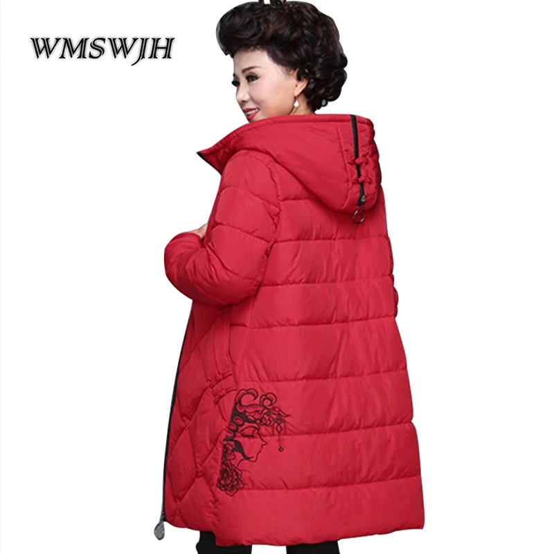

2019 New Winter Coat Women Fashion Thicken Hooded Parkas Slim Winter Jackets Women Plus Size Warm Middle-aged Mother Clothing