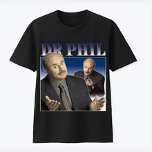 Мужская футболка винтажная Dr Phil Tee-черная женская футболка