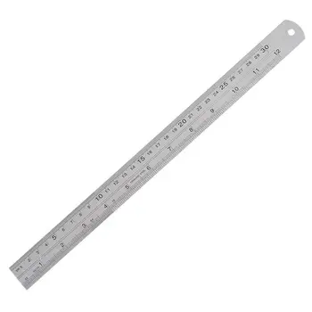 

12 inch Double Sided Metal Steel Measuring Ruler Scale Office Supply