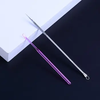 

2pcs Ear Spoon+Blackhead Remover Needle Acne Blackhead Vacuum Comedone Extractor Pimple Remover Face Skin Care Tools