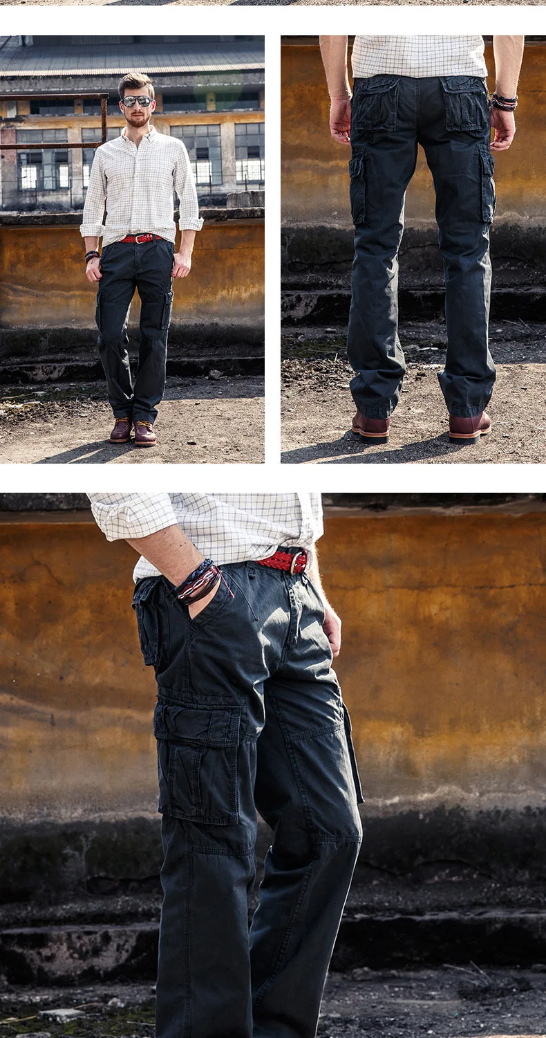 Мужские тактические брюки Millitary однотонные брюки полной длины с несколькими карманами, большие размеры, мужские брюки карго