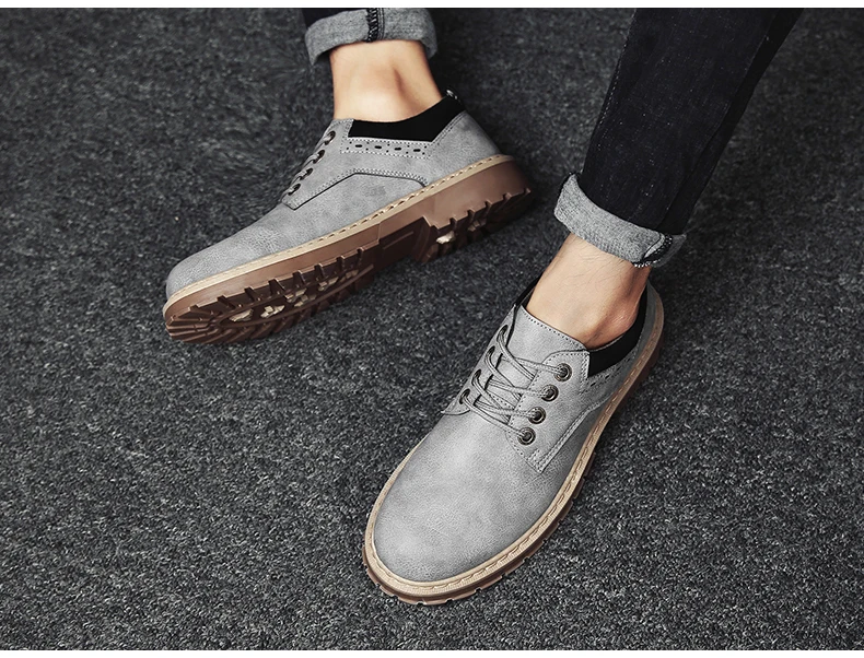 DESERT RAM Brand Men's Boots Mens Leisure Warm Shoes Men Casual Leather Martins Boots Male Winter Retro Black Brown Tooling Shoe (16)