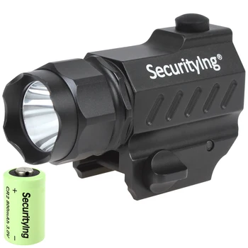 

SecurityIng Powerful LED Flashlight 400 Lumens Mini LED High Power Gun-Mounted Tactical Flashlight with 3.0V 800mA CR2 Battery