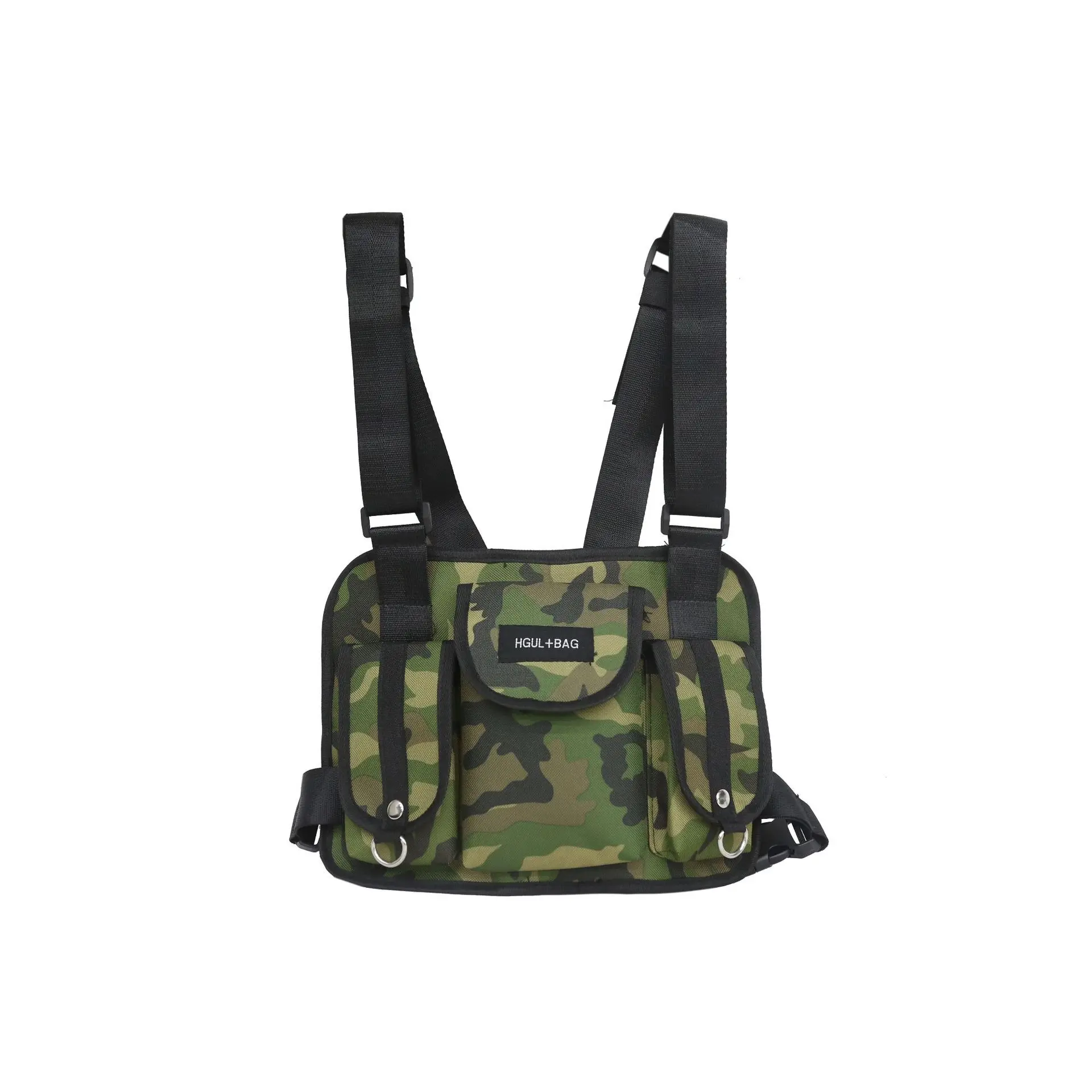 Сумка через грудь в стиле панка, сумка-жилет, мужская сумка на пояс, уличная сумка унисекс, крутая функциональная тактическая сумка на грудь 503 - Цвет: Camouflage