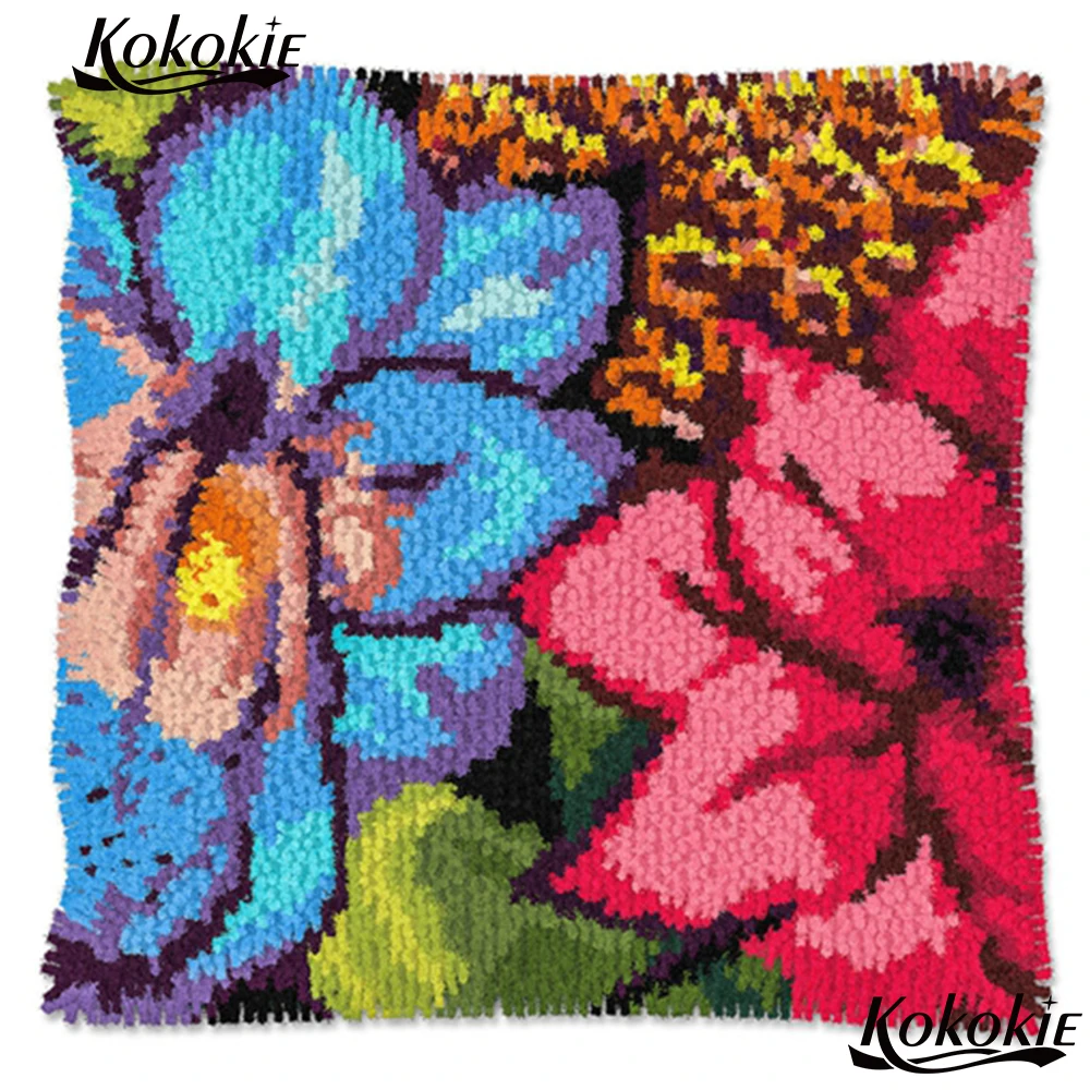 3d latch hook rug kits flowers embroidery yarn handicraft carpet Crocheting Rug Yarn Patchwork