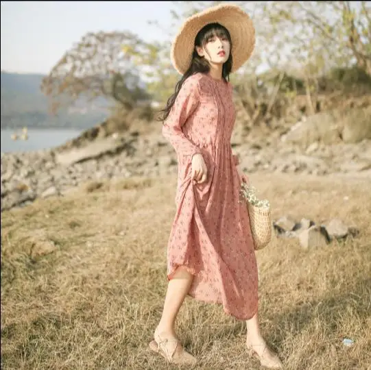 Милое Платье Мори для девушек 2019 Boho весенне летнее платье женщин розовые длинные