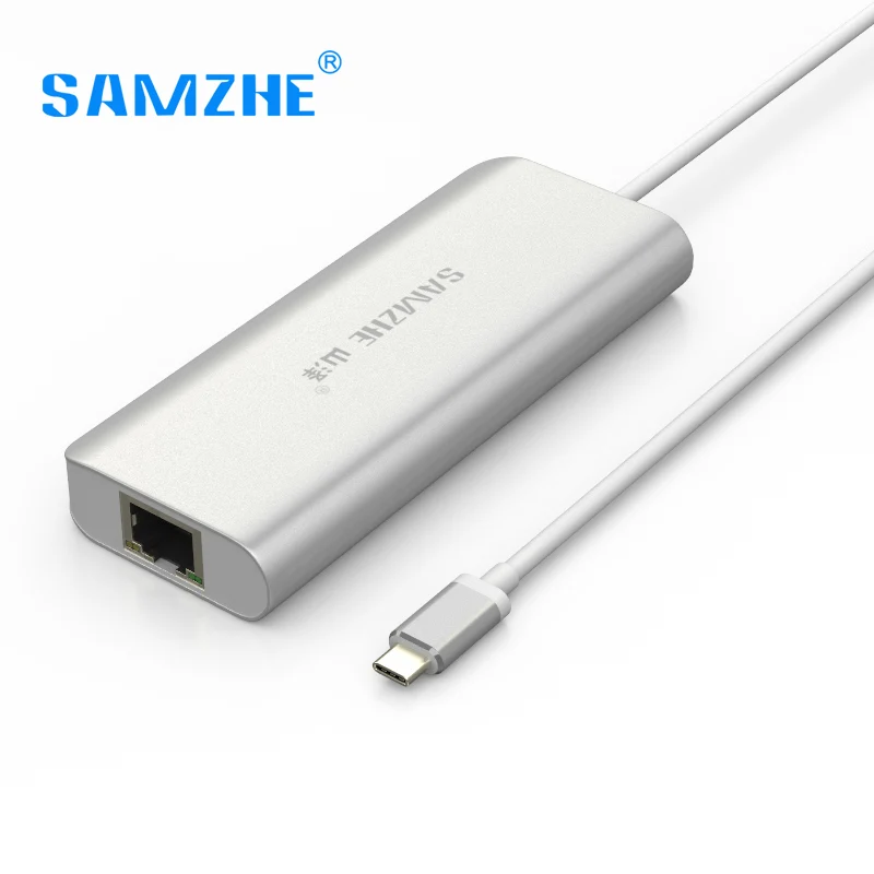 SAMZHE Тип c USB3.0 USB2.0 адаптера Ethernet Интернет кабель HUB конвертер 4 порта USB чистая для