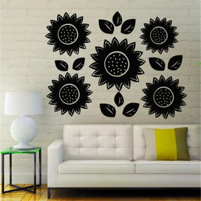 Wall Decals Sunflower Decal Flower Vinyl Sticker Bedroom Home Decor Art