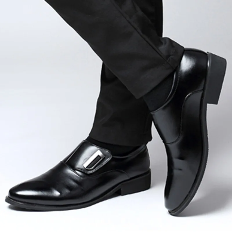 black leather shoes