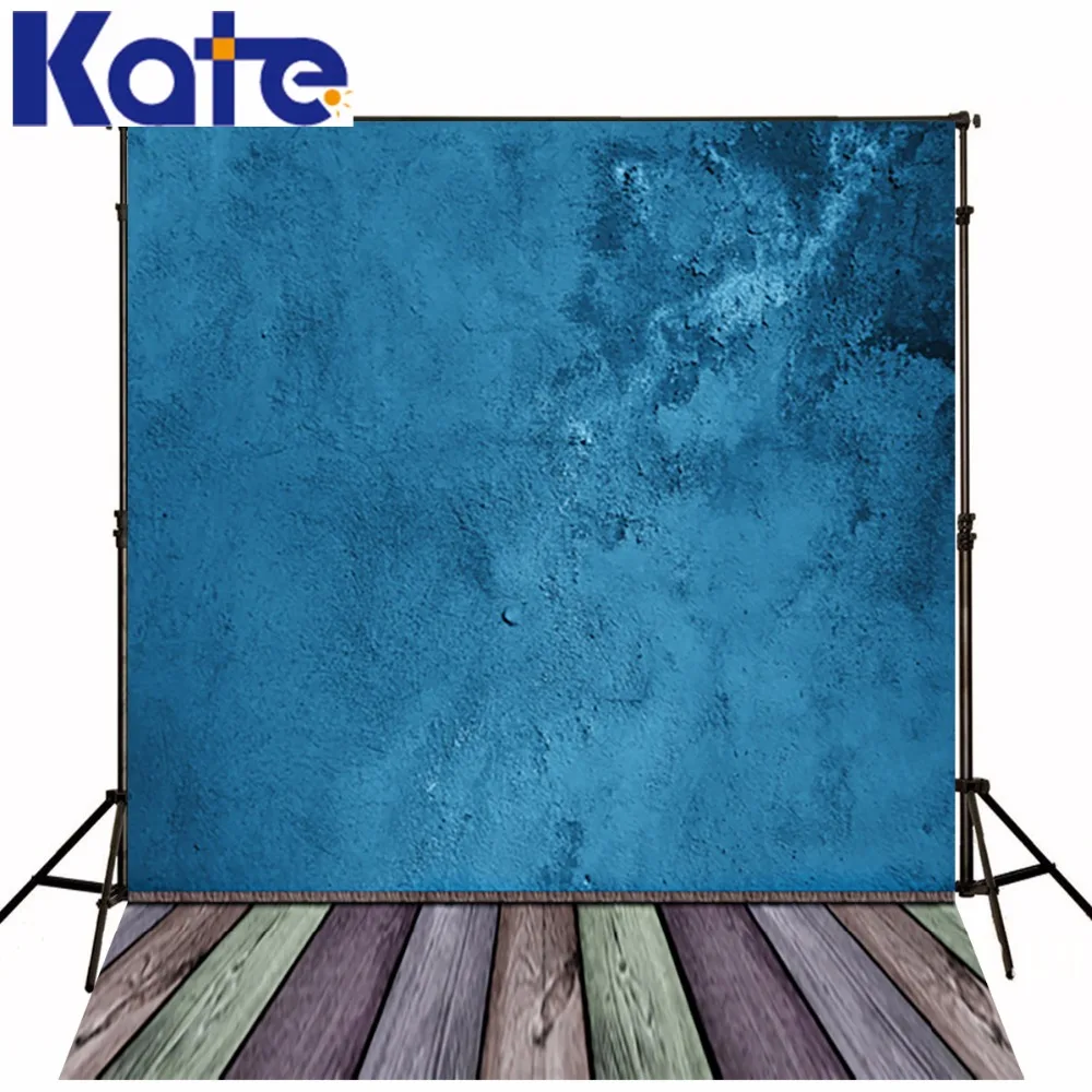 

150*200Cm(5Ft*6.5Ft) Photography Backdrops Studio Photo Wooden Wall Blue Watercolor Nostalgia